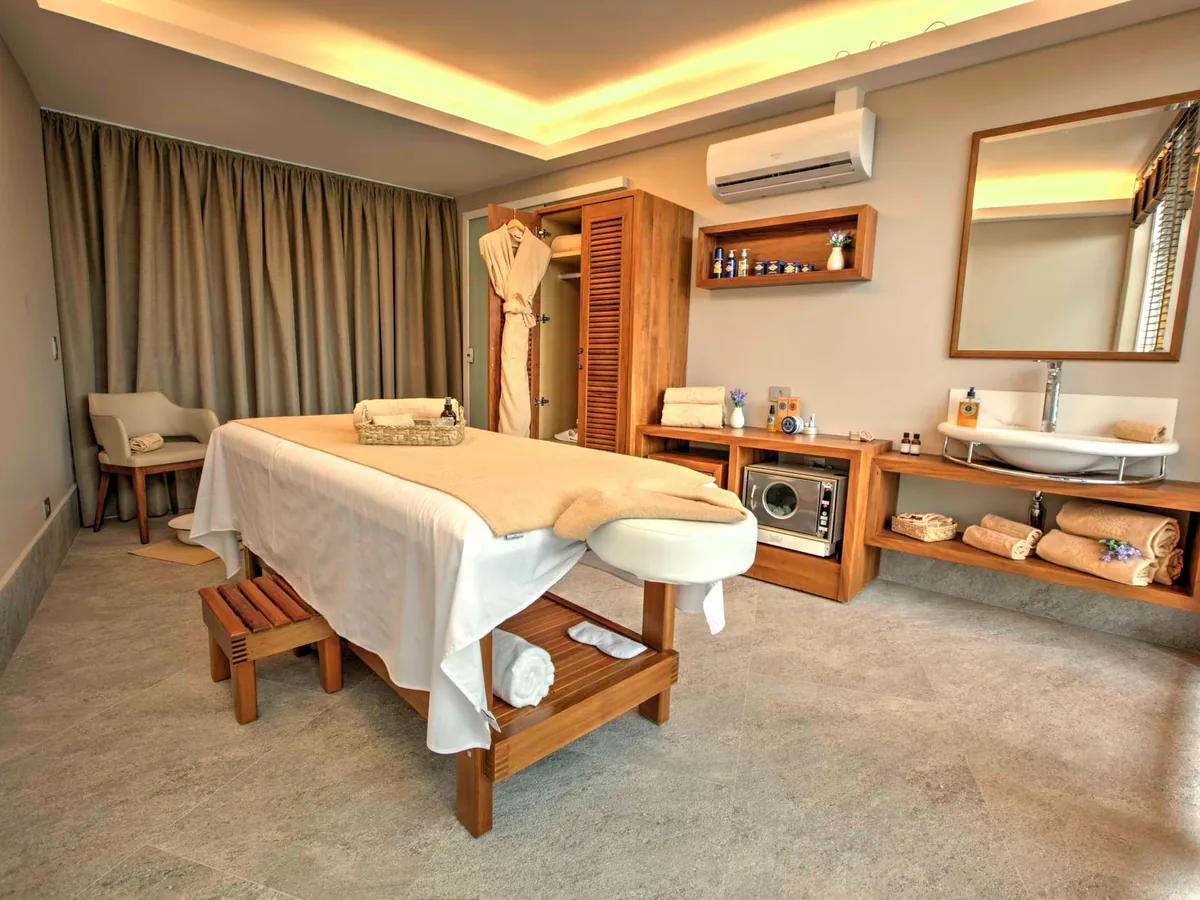 Sala de massagem do Jaune Spa no Blue Tree Daj
